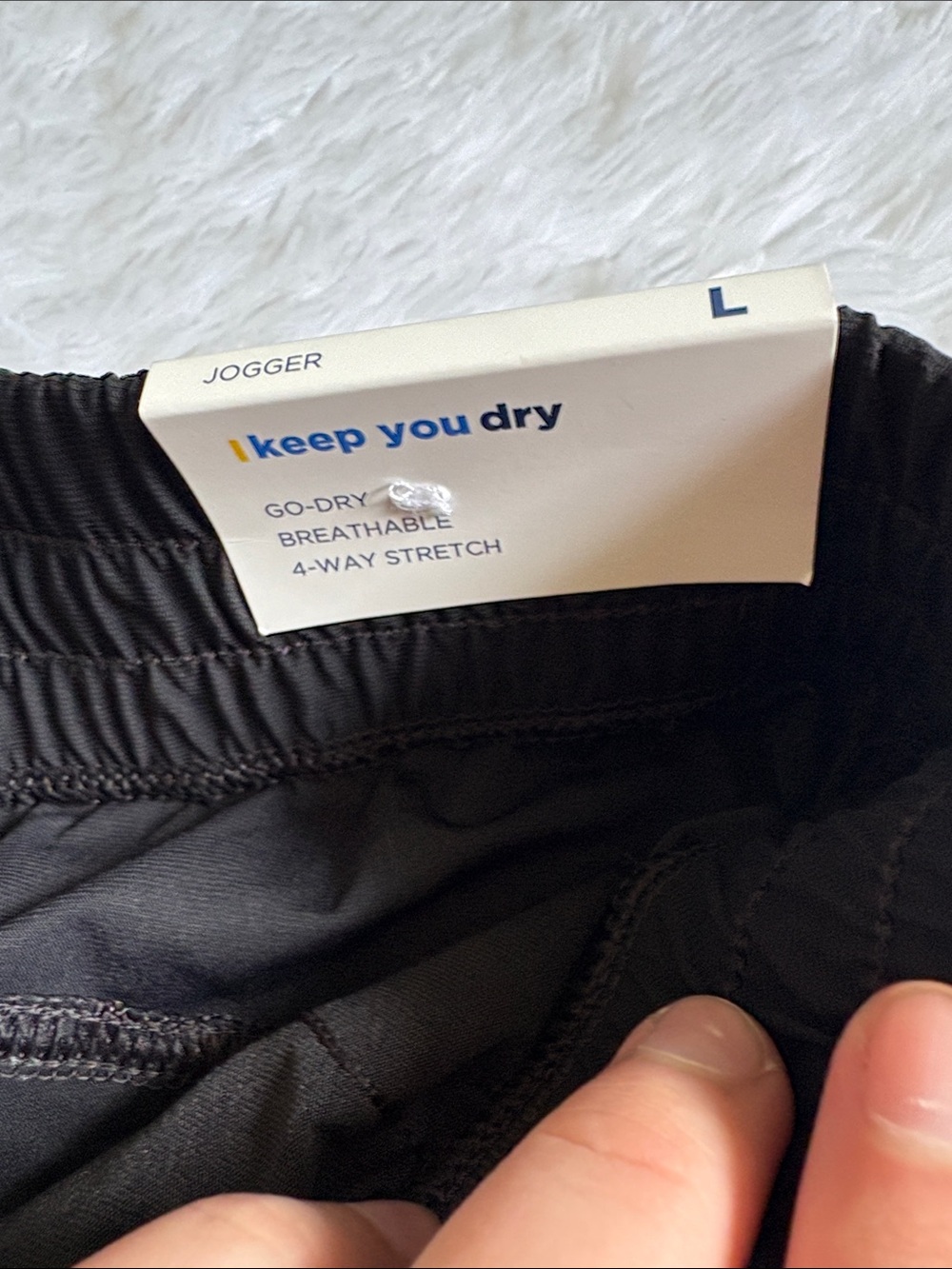 NWT Old Navy Black High-Rise Jogger Pants Go-Dry Size L - Picture 6 of 16